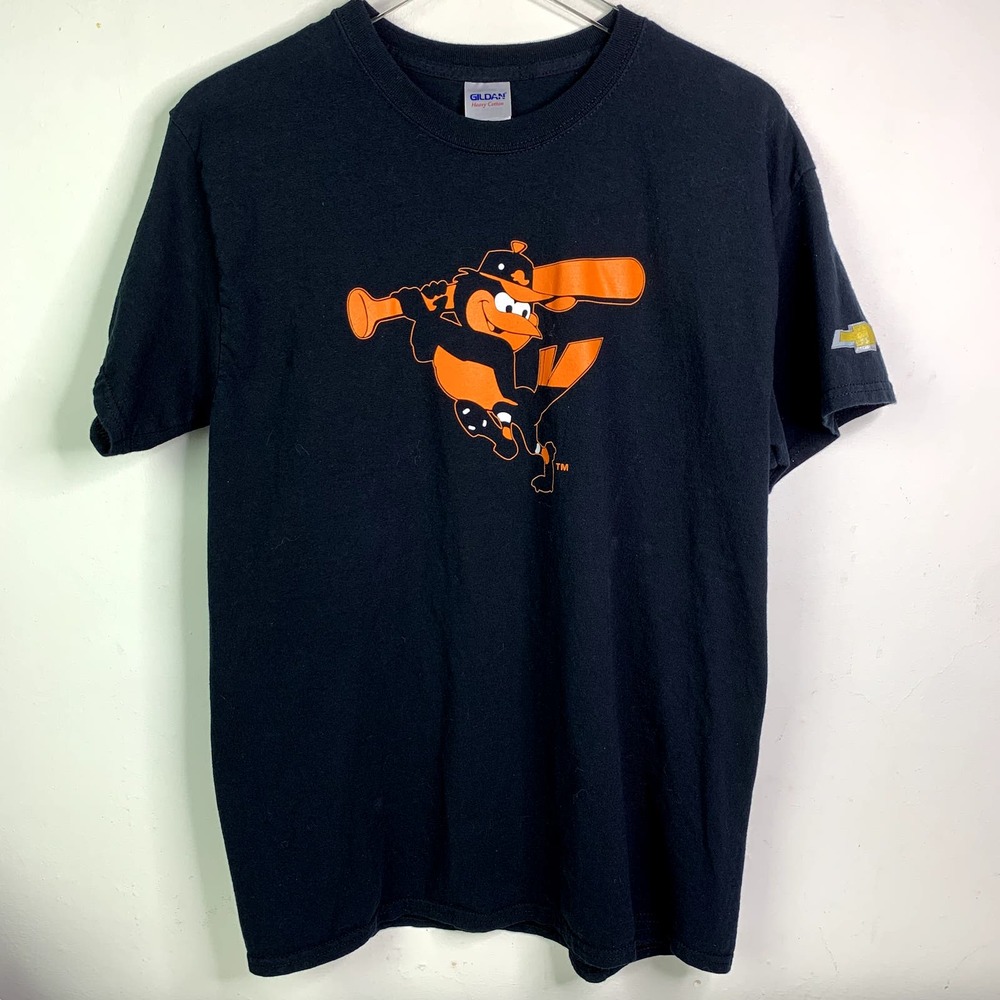 Baltimore Orioles Oriole Bird Baseball Logo MLB Chevrolet Chevy T-shirt — Large